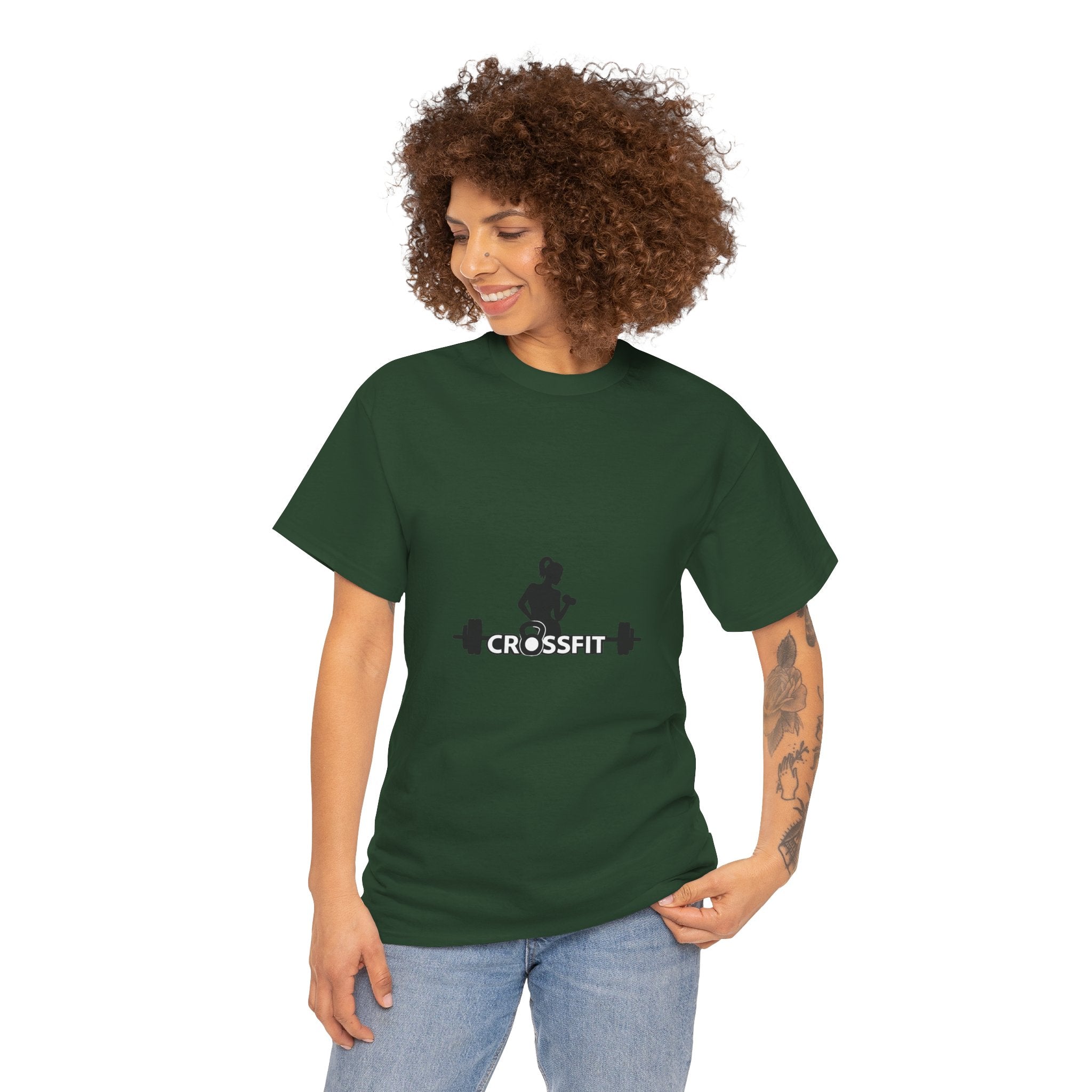 CrossFit Weightlifter T-Shirt — Barbell Silhouette Gym Tee