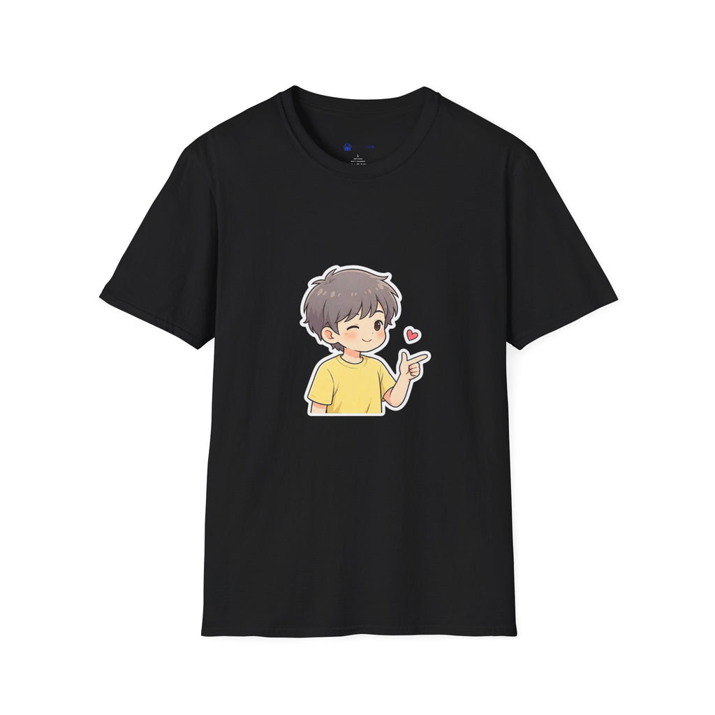 Cute Boy Cartoon Heart T-Shirt – Kawaii Cute Kid Character Tee