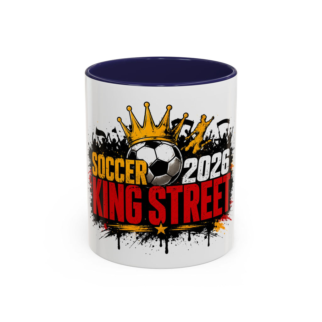 Soccer King Street 2026 Accent Coffee Mug — Crowned Soccer Ball Design (11/15oz)