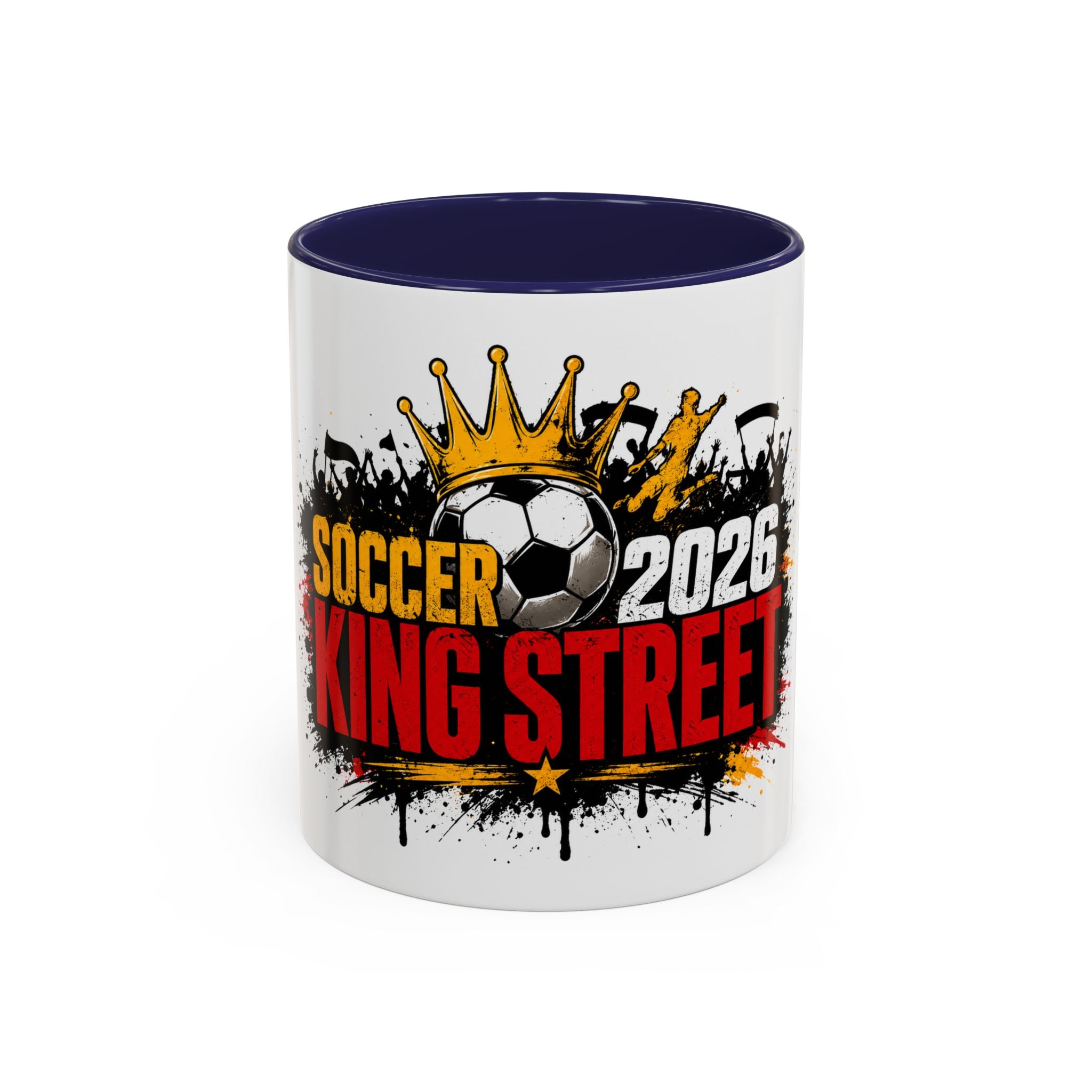 Soccer King Street 2026 Accent Coffee Mug — Crowned Soccer Ball Design (11/15oz)