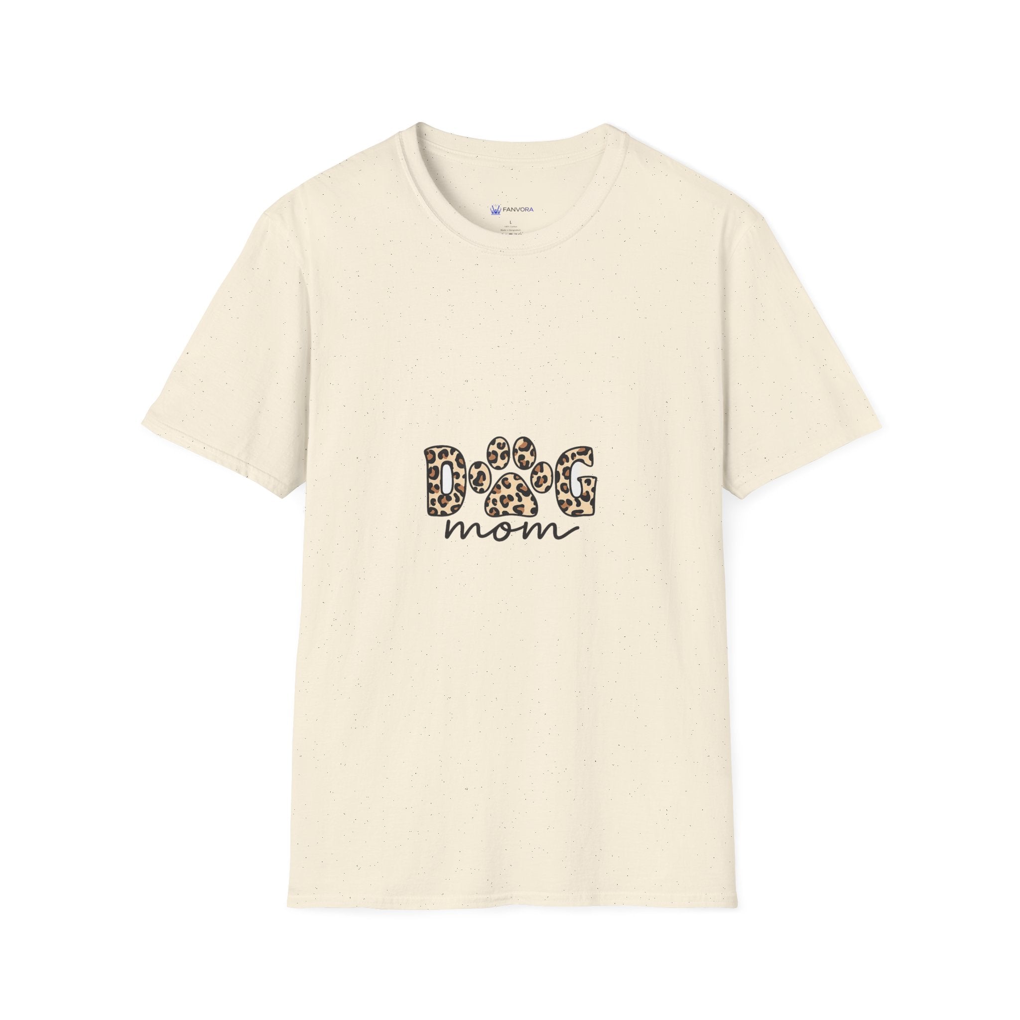 Dog Mom T‑Shirt — Leopard Paw 'DOG' Graphic Tee for Pet Lovers