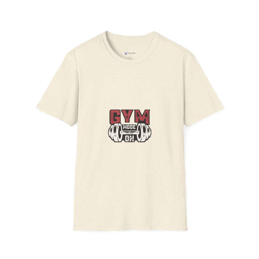 Gym Mode T-Shirt — Fitness Workout Tee with Dumbbell Graphic