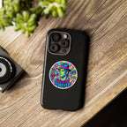 Matte Black iPhone Tough Cases 12 to 17 Pro Max  — "King of Pop Forever" Retro Pop Art Phone Case