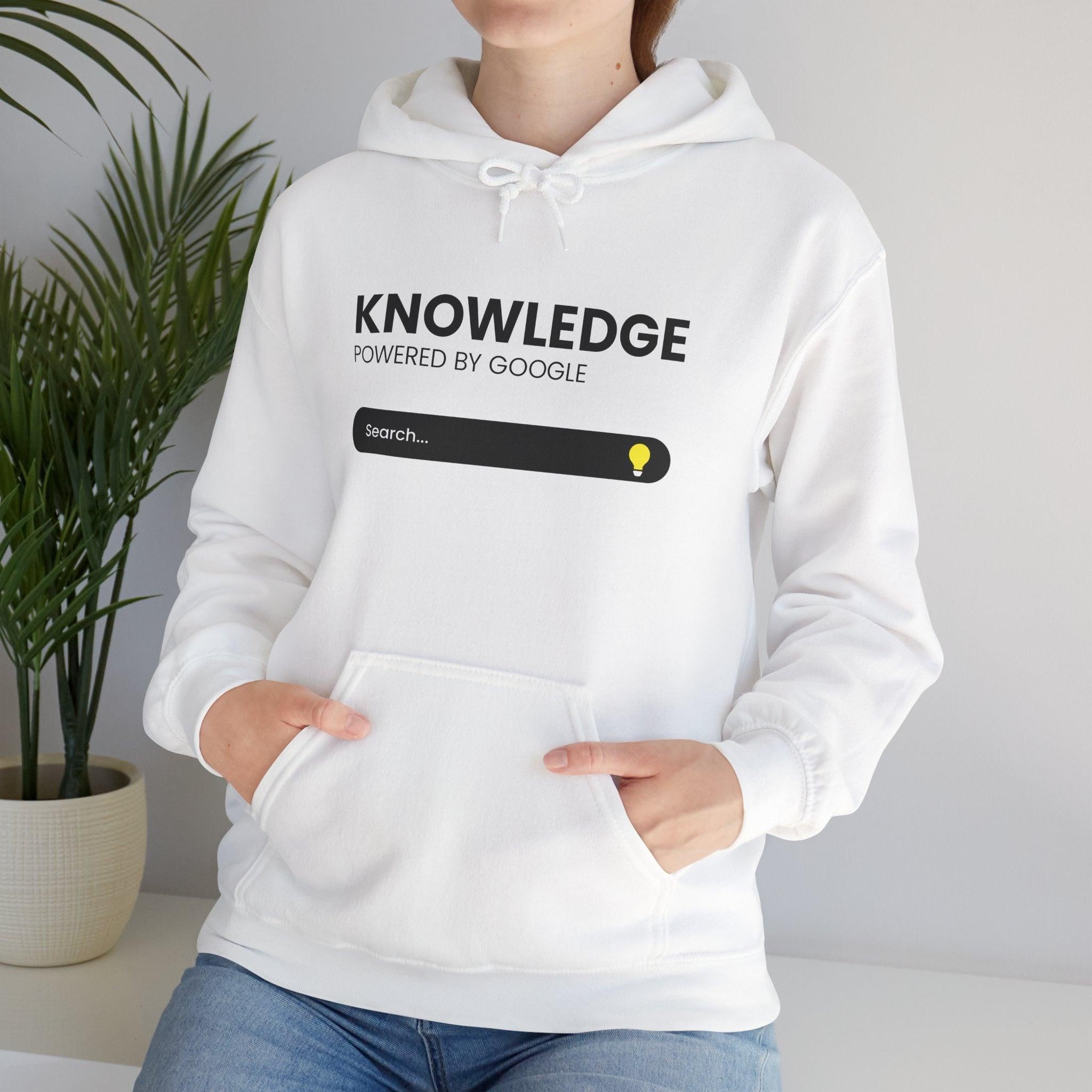 Knowledge Search Hoodie — "Knowledge Powered by Google" Pullover.