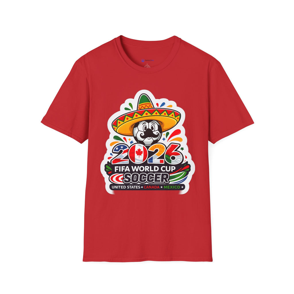Soccer 2026 Soccer T-Shirt — Colorful Sombrero Mascot Design