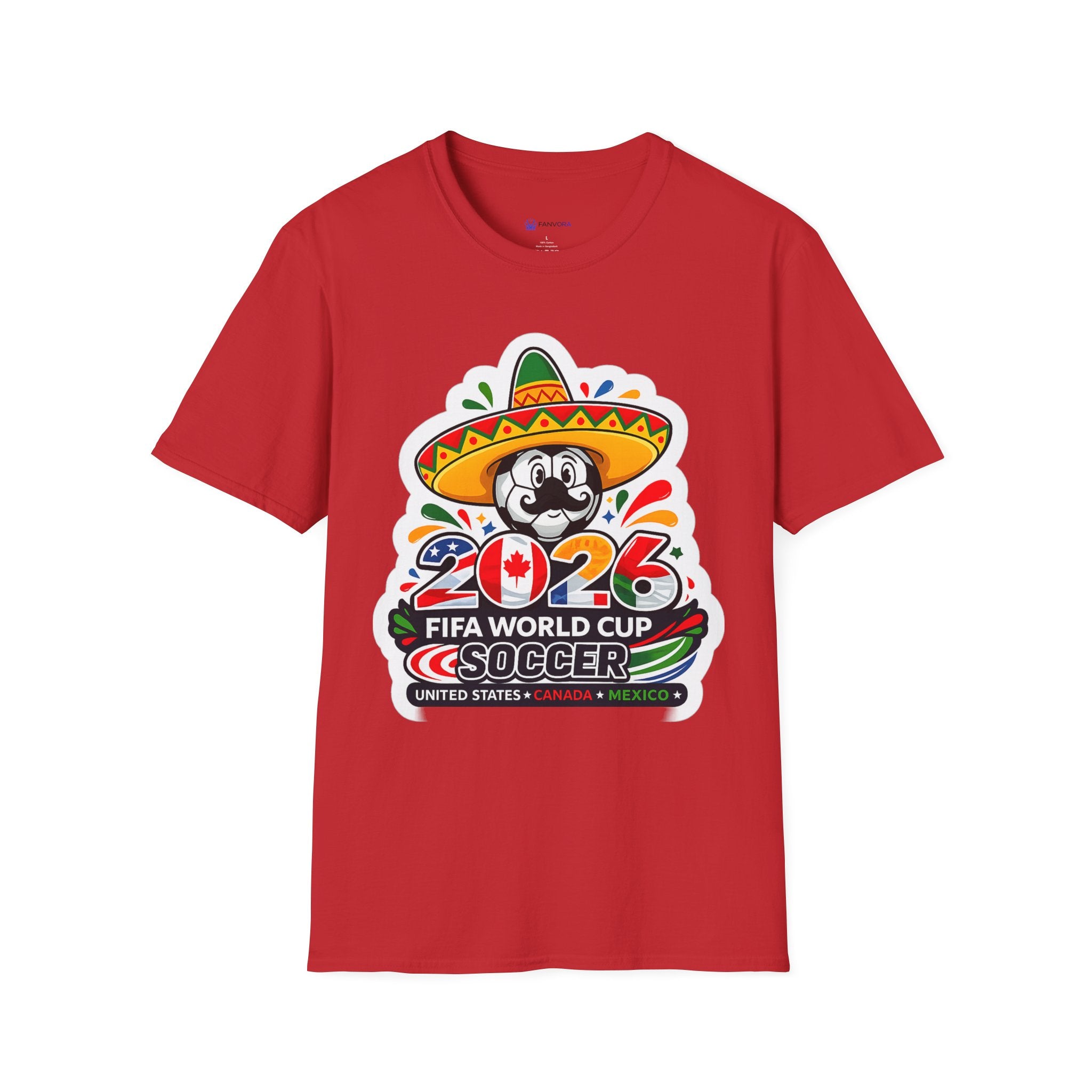 Soccer 2026 Soccer T-Shirt — Colorful Sombrero Mascot Design