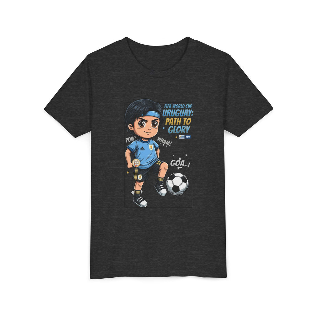 Youth Soccer Tee – Cute Cartoon Player "Ready to Score" Kids Jersey