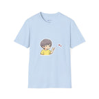 Cute Boy Waving Hearts T-Shirt — Cute Kawaii Cartoon Graphic Tee