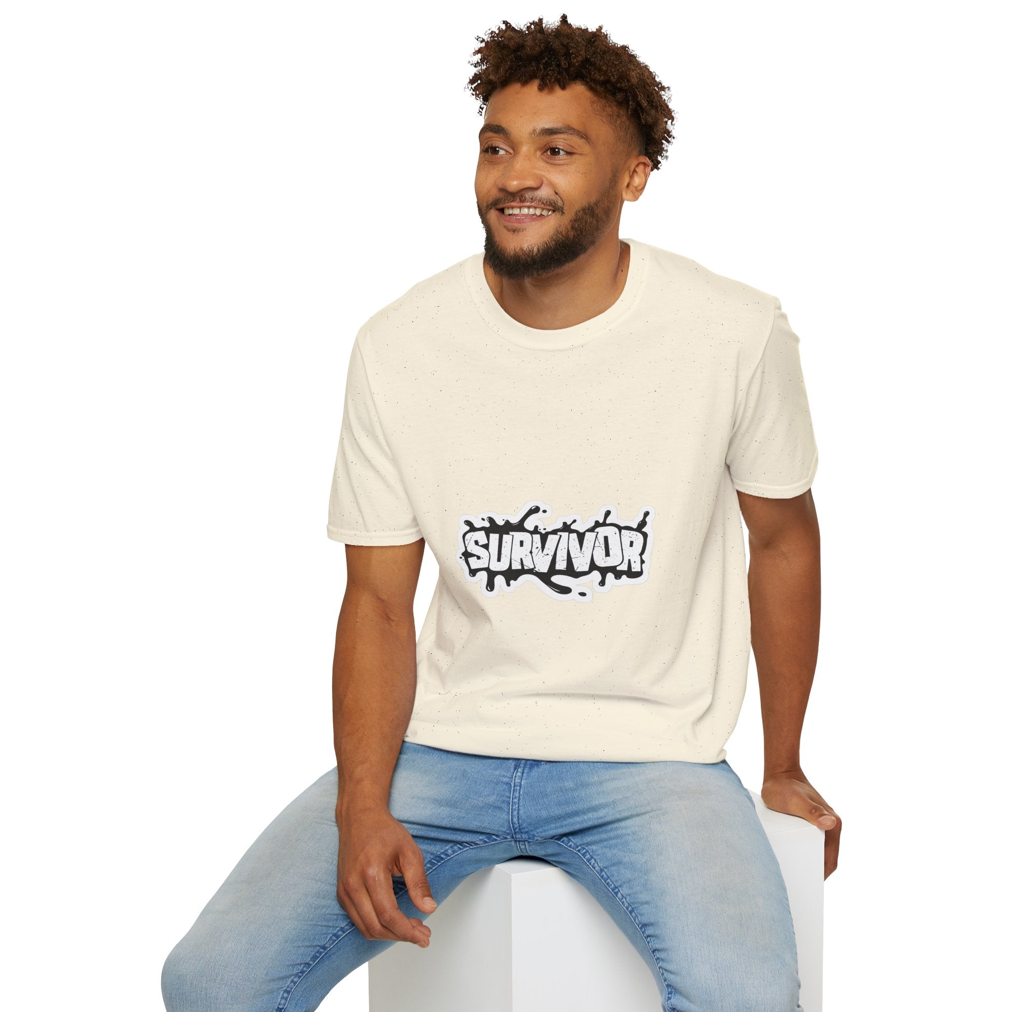 Survivor Graphic T-Shirt — Bold Grunge Logo Tee for Cancer, Trauma & Recovery Awareness