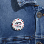 4th of July Pin Button - "Happy 4th of July" Patriotic Star Badge