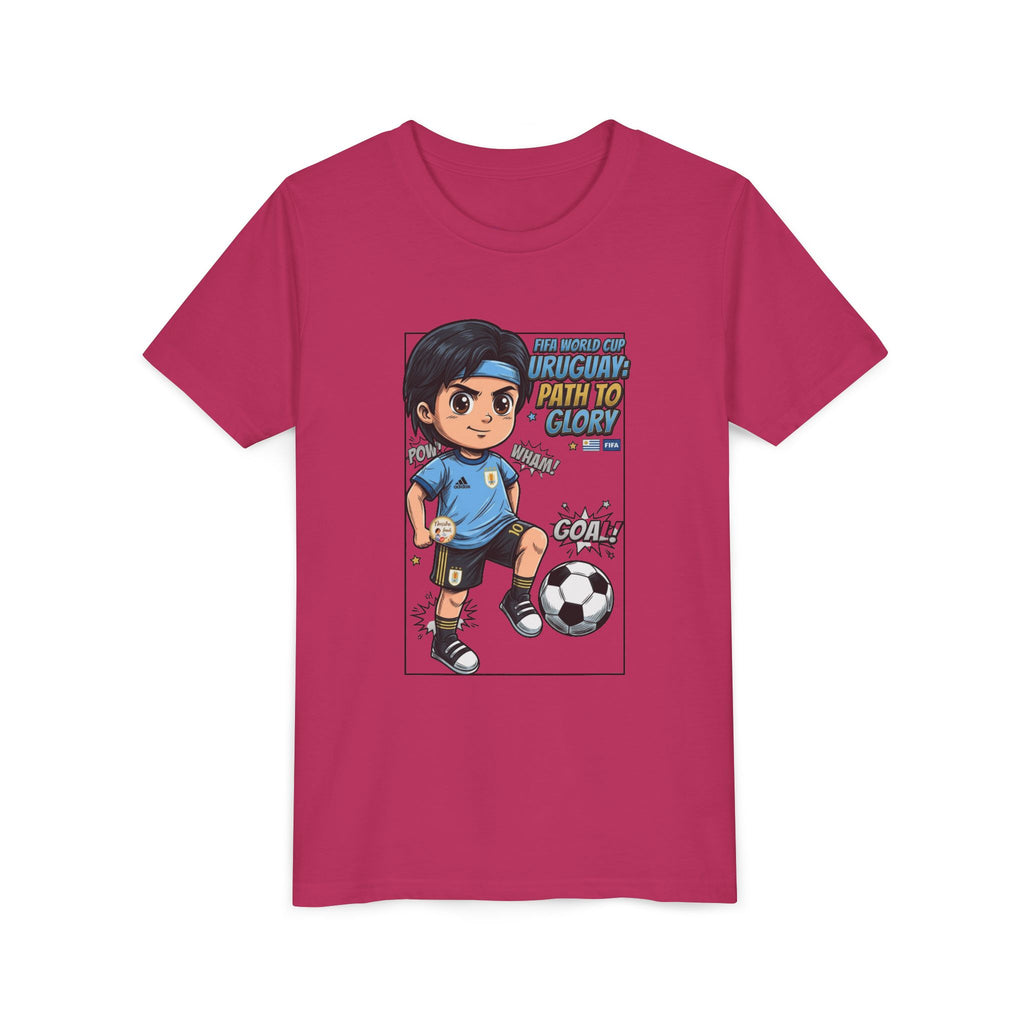 Youth Soccer Tee – Cute Cartoon Player "Ready to Score" Kids Jersey