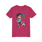 Youth Soccer Tee – Cute Cartoon Player "Ready to Score" Kids Jersey
