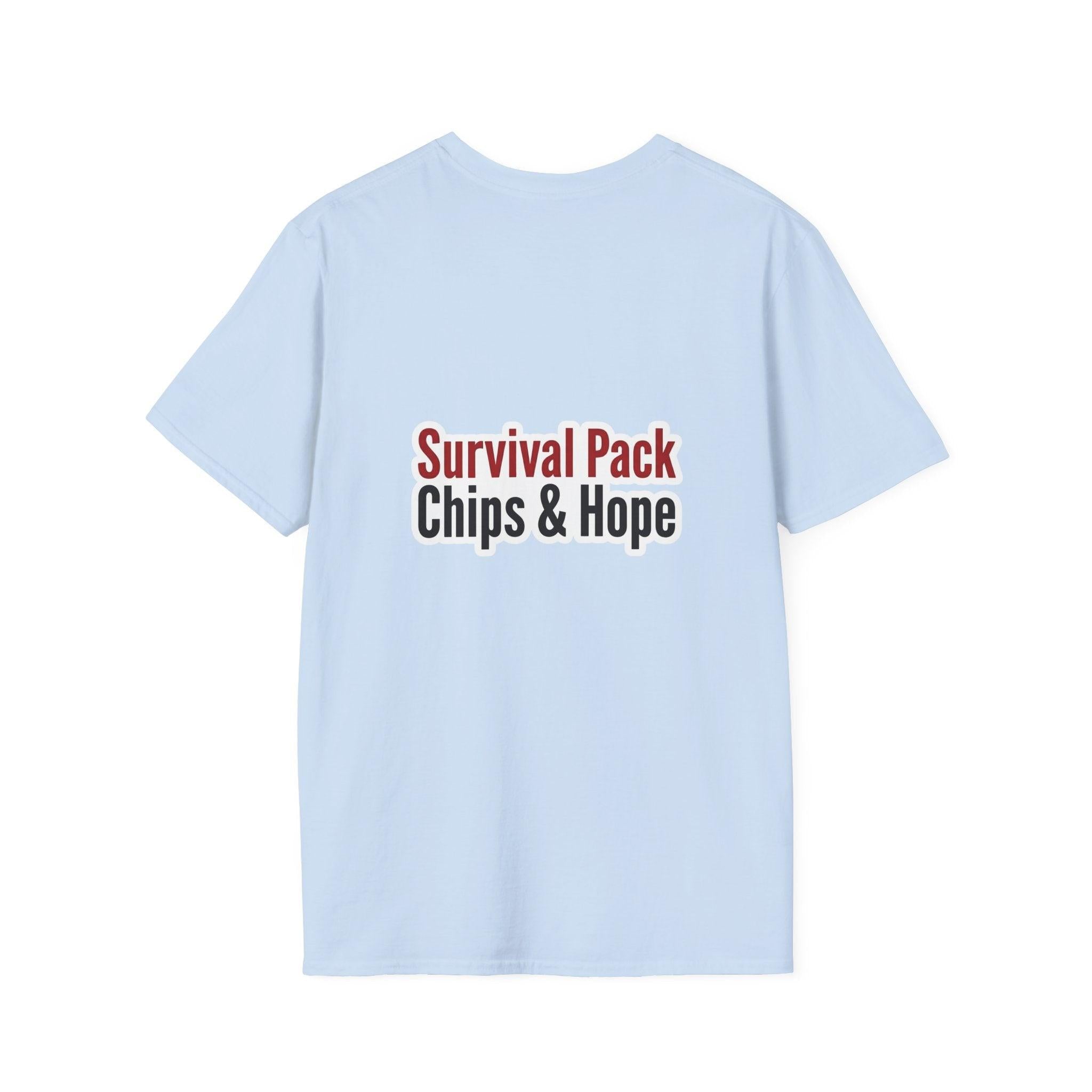 Unisex - Legends Unite Fans’ Choice World Cup T-Shirt — “Survival Pack: Chips & Hope”.