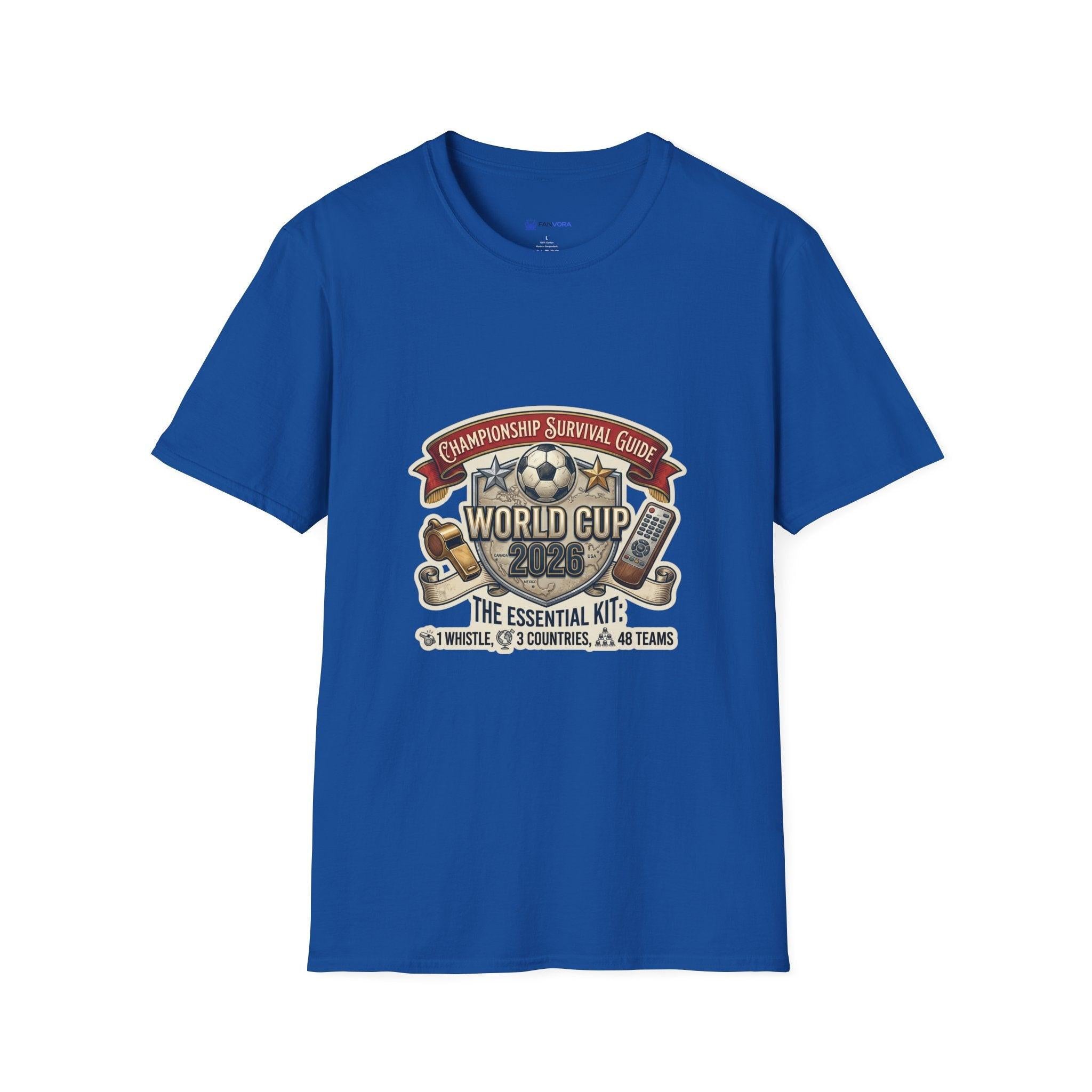Unisex - World Cup Survival Guide T-Shirt — "The Essential Kit" Soccer Fan Tee.