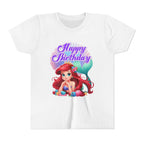 Birthday Youth Tee - Cute Mermaid "Happy Birthday" Graphic