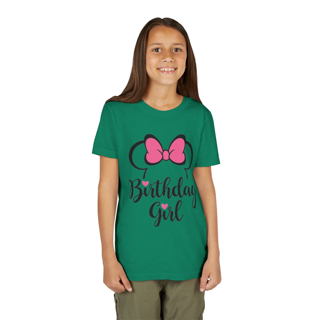 Birthday Girl Youth Tee — Pink Bow Party Shirt for Girls