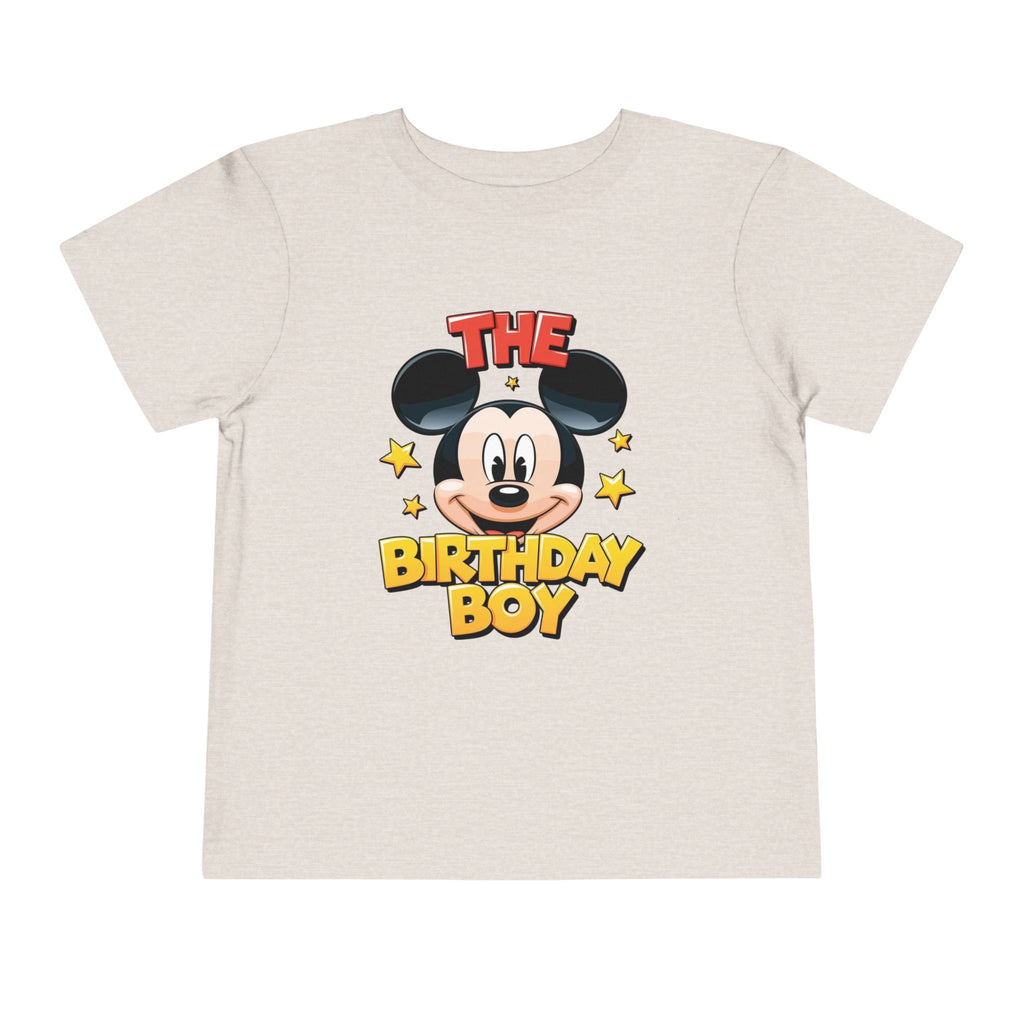 Toddler Tee — "The Birthday Boy" Cartoon Mouse Party Shirt
