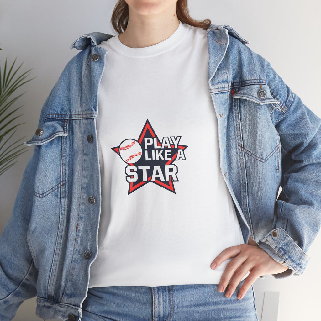 Play Like a Star Baseball Tee — Kids & Youth Sports Shirt
