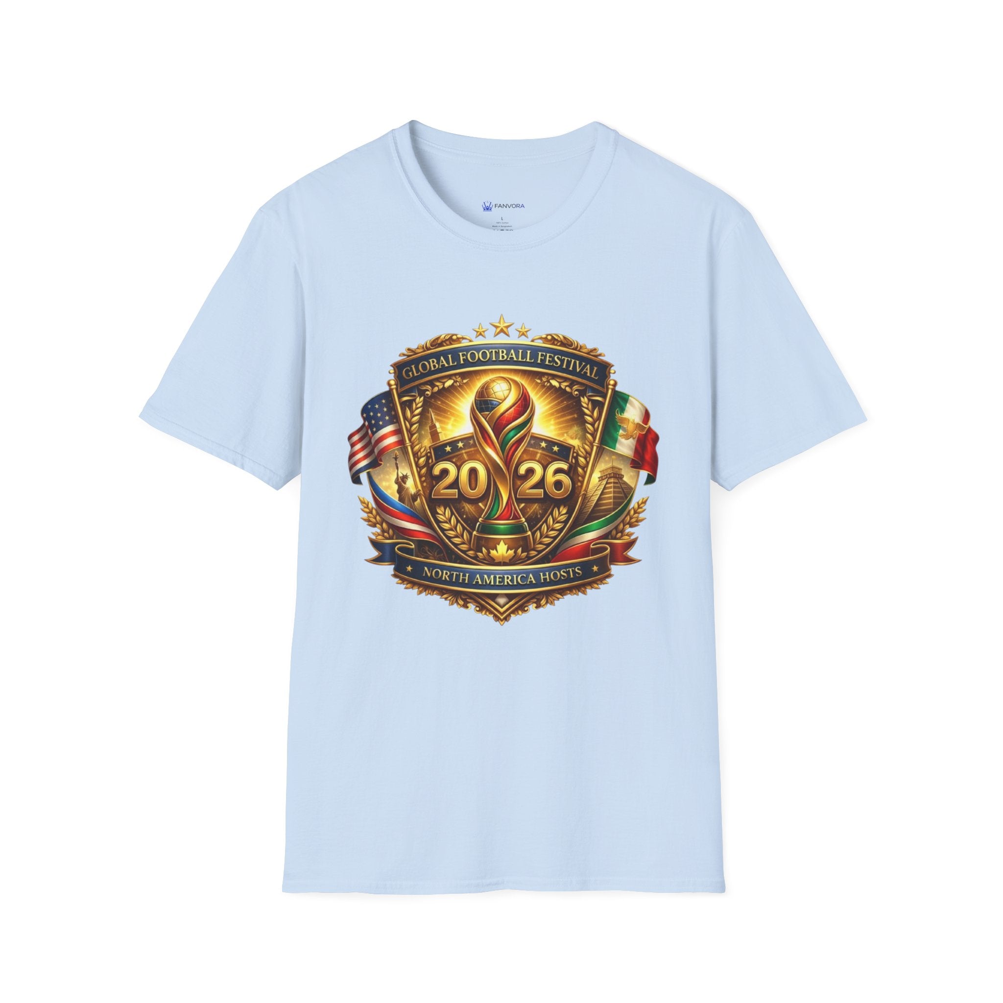 2026 Global Football Festival T-Shirt — Style Soccer Tee with USA & Mexico Flags