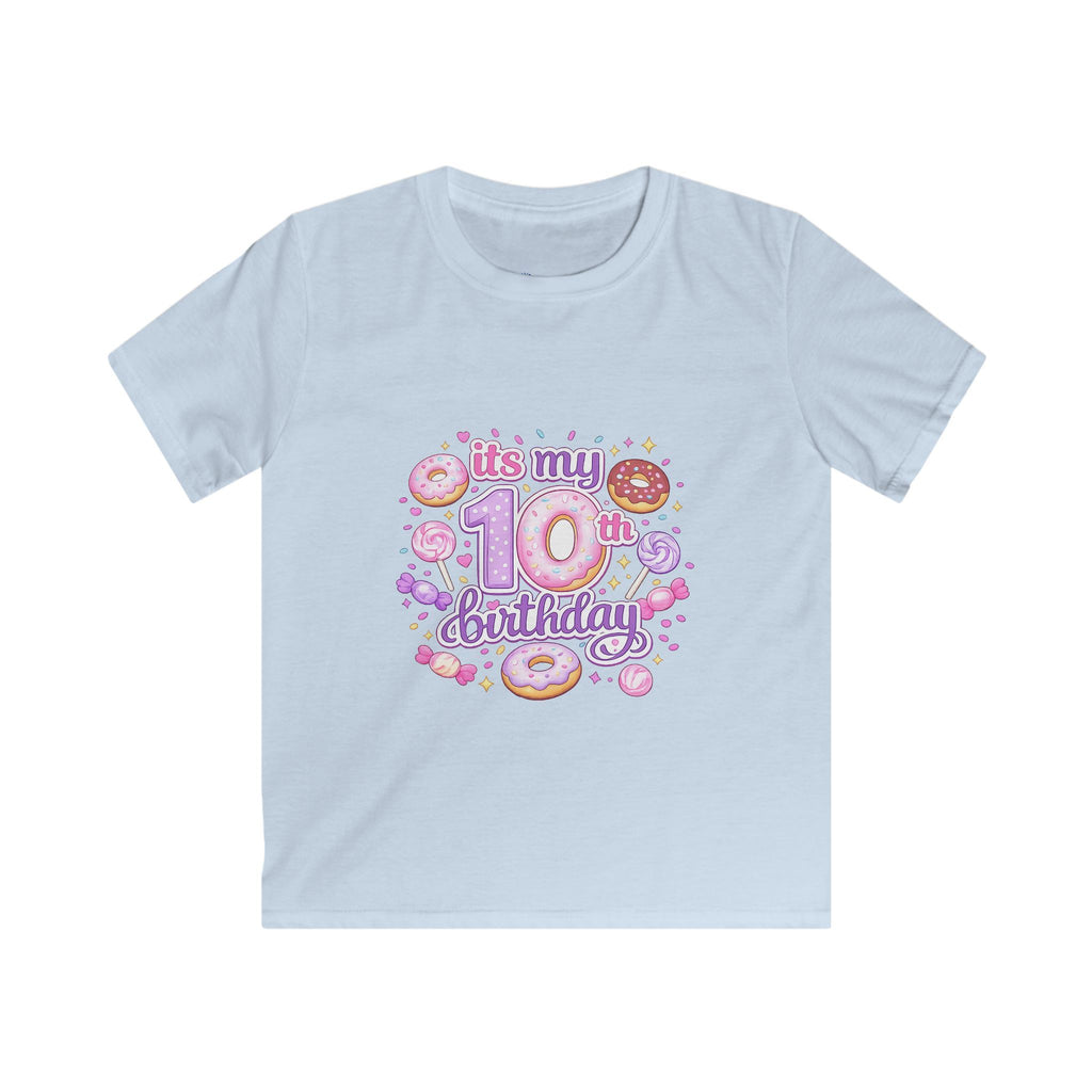 Kids 10th Birthday T-Shirt — “It's My 10th Birthday” Fun Donut Design