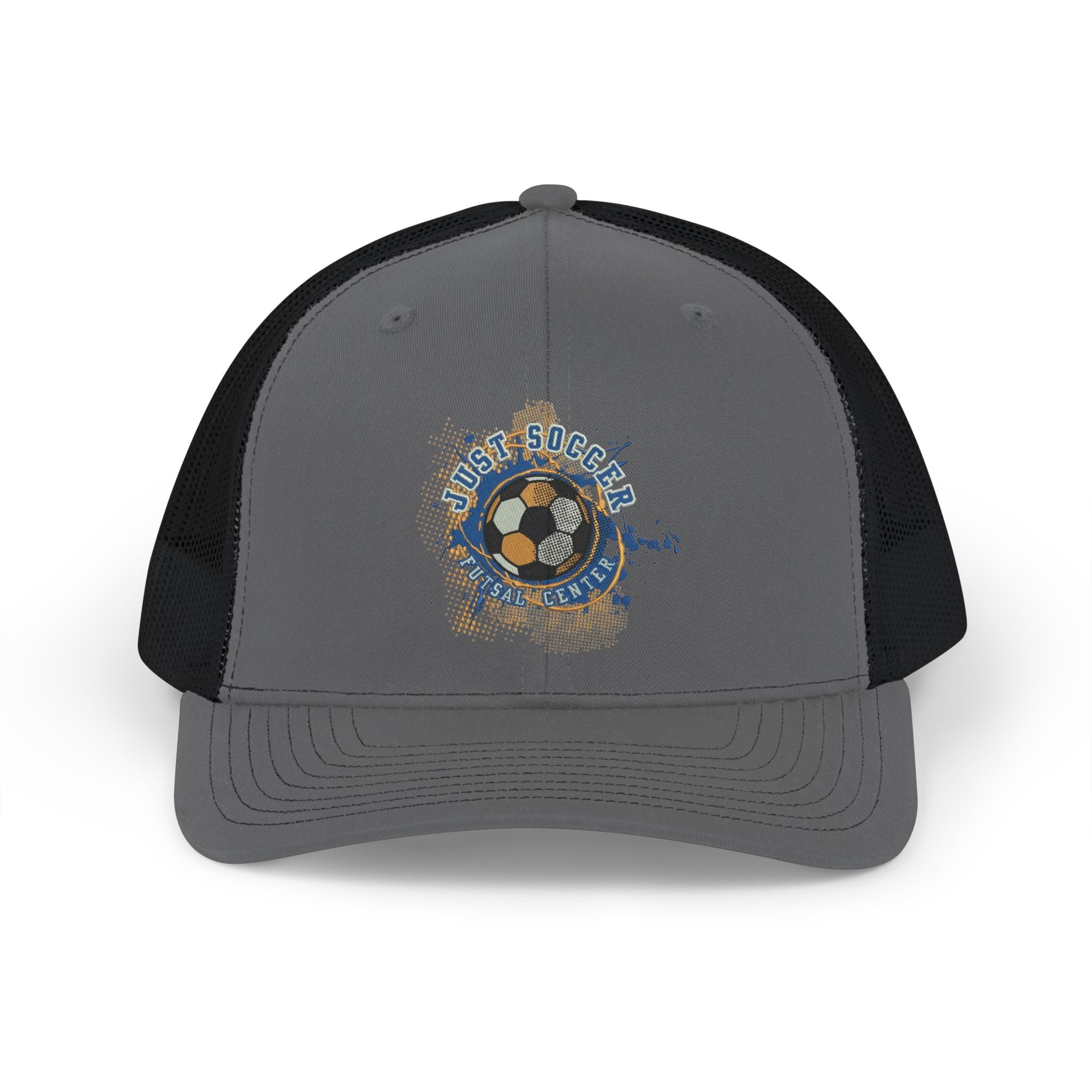 Soccer Grunge Snapback Trucker Cap — Vintage Ball & Crest Design