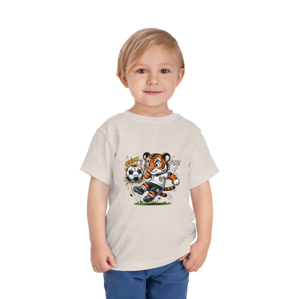 Toddler Soccer Tiger Tee — Cute Kicking Tiger Football Shirt for Kids