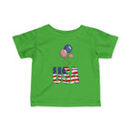 Infant Tee - USA Flag Balloons Graphic (Patriotic 4th of July Baby Shirt).