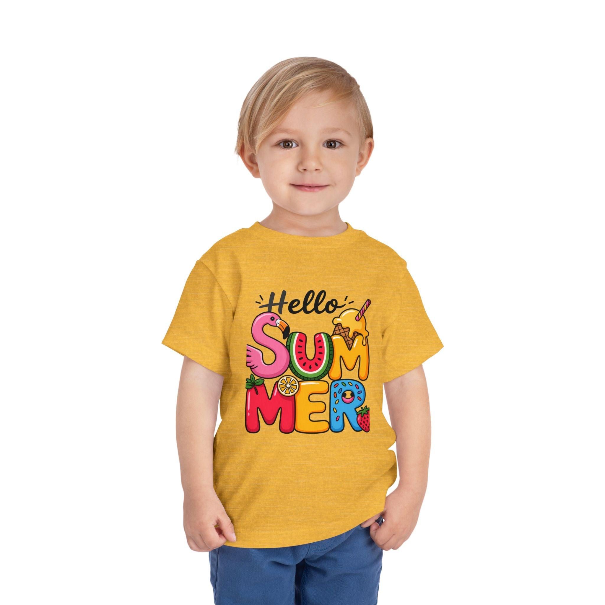Hello Summer fruity typography Toddler Tee.
