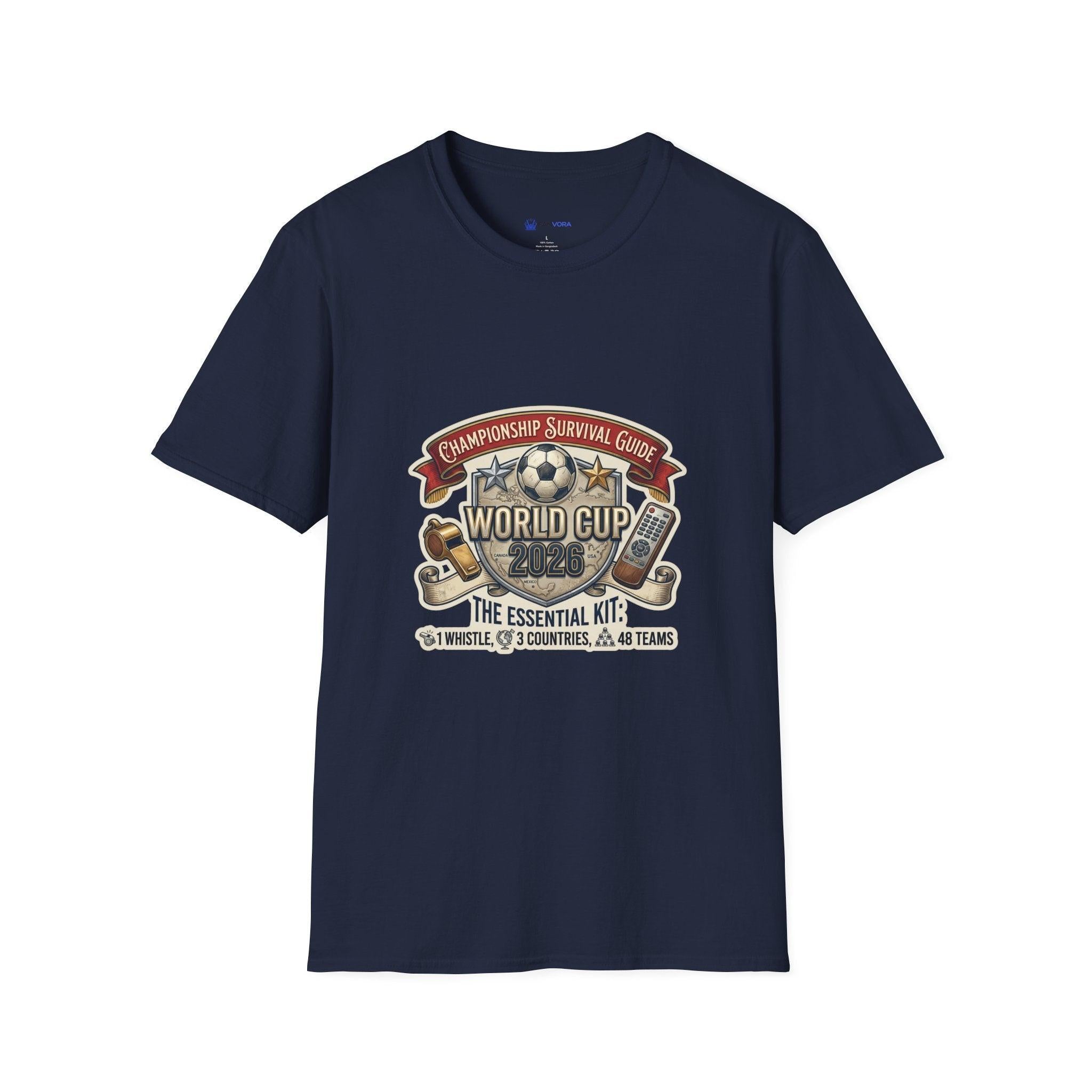 Unisex - World Cup Survival Guide T-Shirt — "The Essential Kit" Soccer Fan Tee.