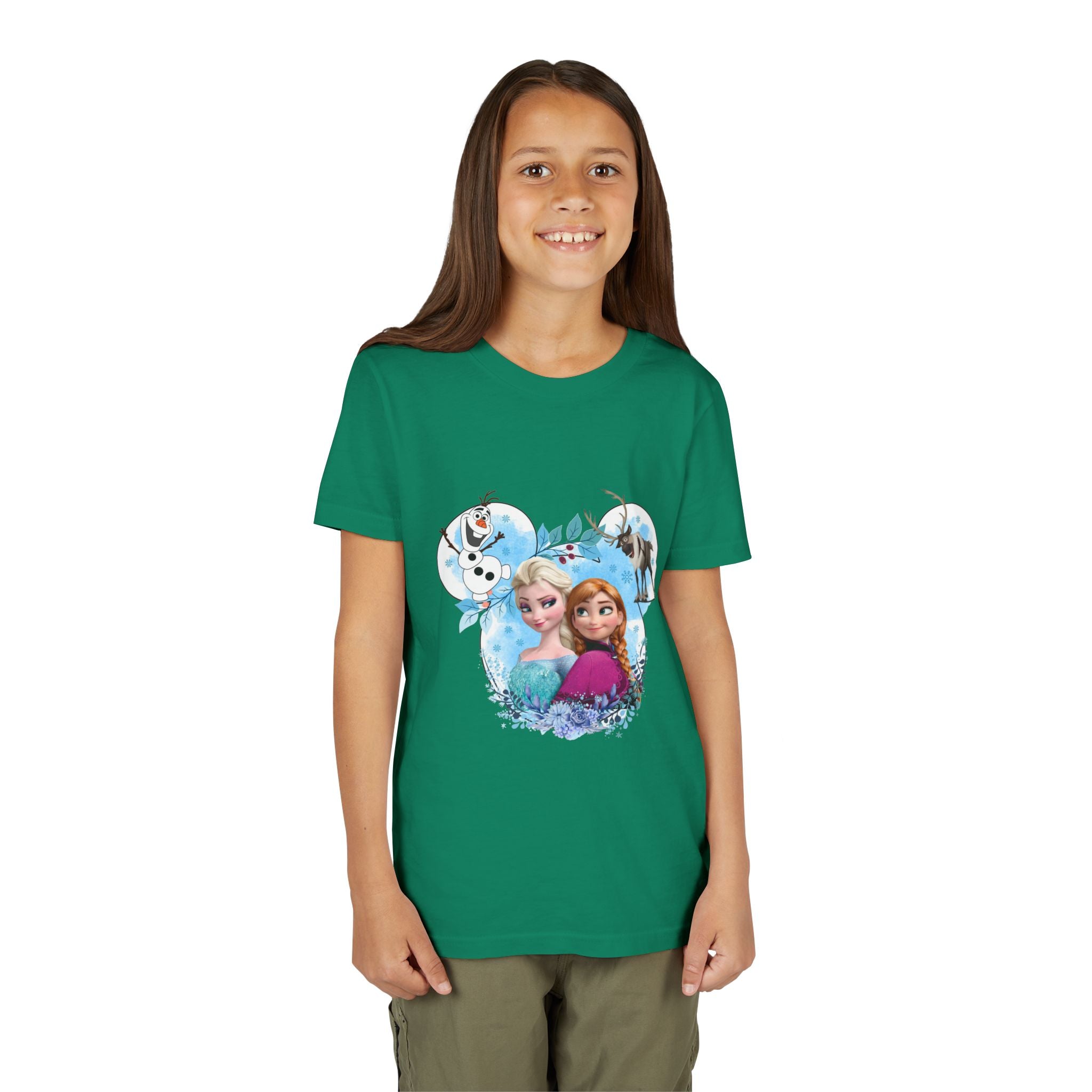 Girls' Frozen Princesses Youth Tee – Elsa & Anna Winter Friends Shirt