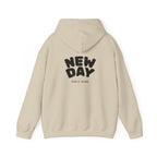 New Day Hoodie — "I'm Happy" Minimal Positive Graphic Sweatshirt.