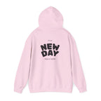 New Day Hoodie — "I'm Happy" Minimal Positive Graphic Sweatshirt.