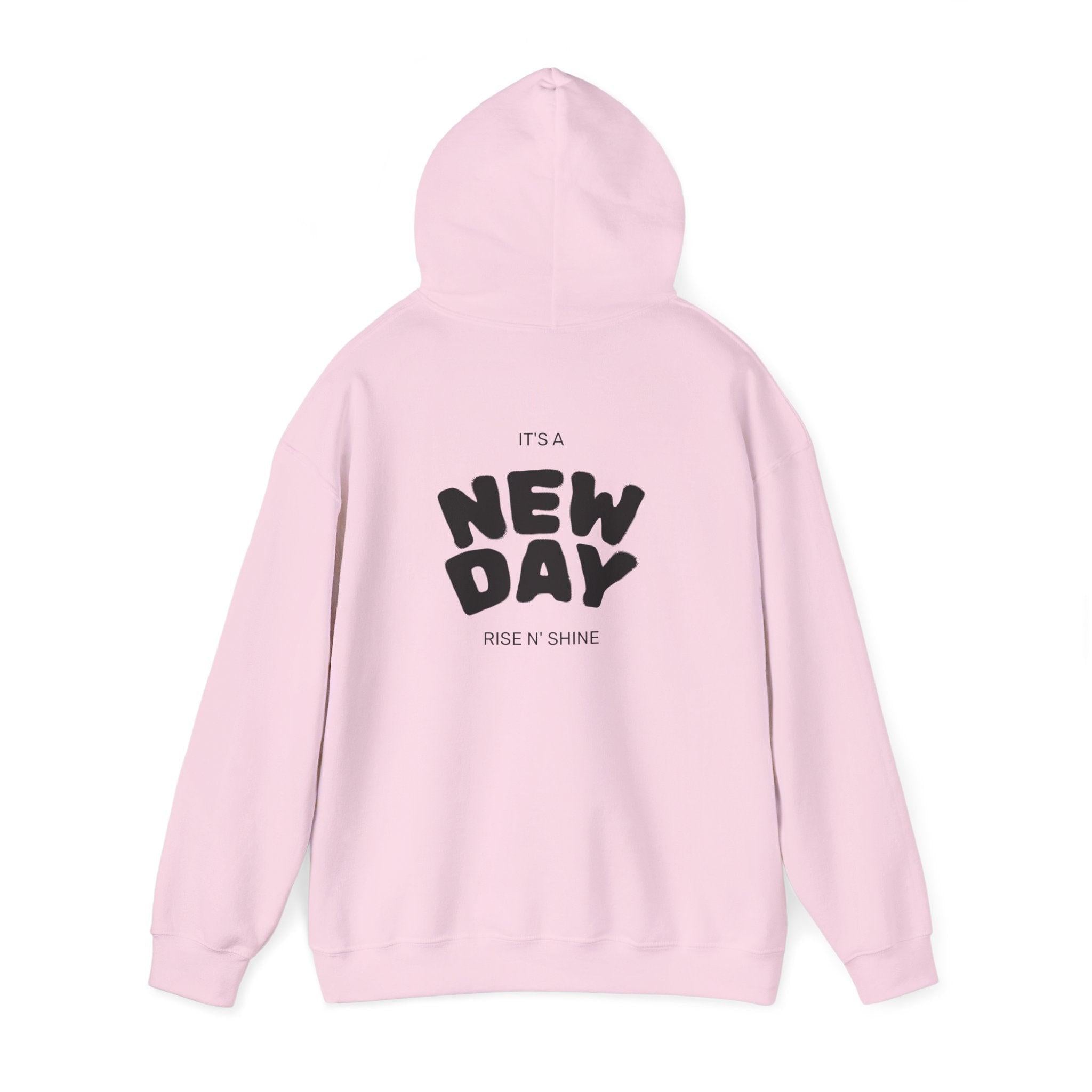 New Day Hoodie — "I'm Happy" Minimal Positive Graphic Sweatshirt.