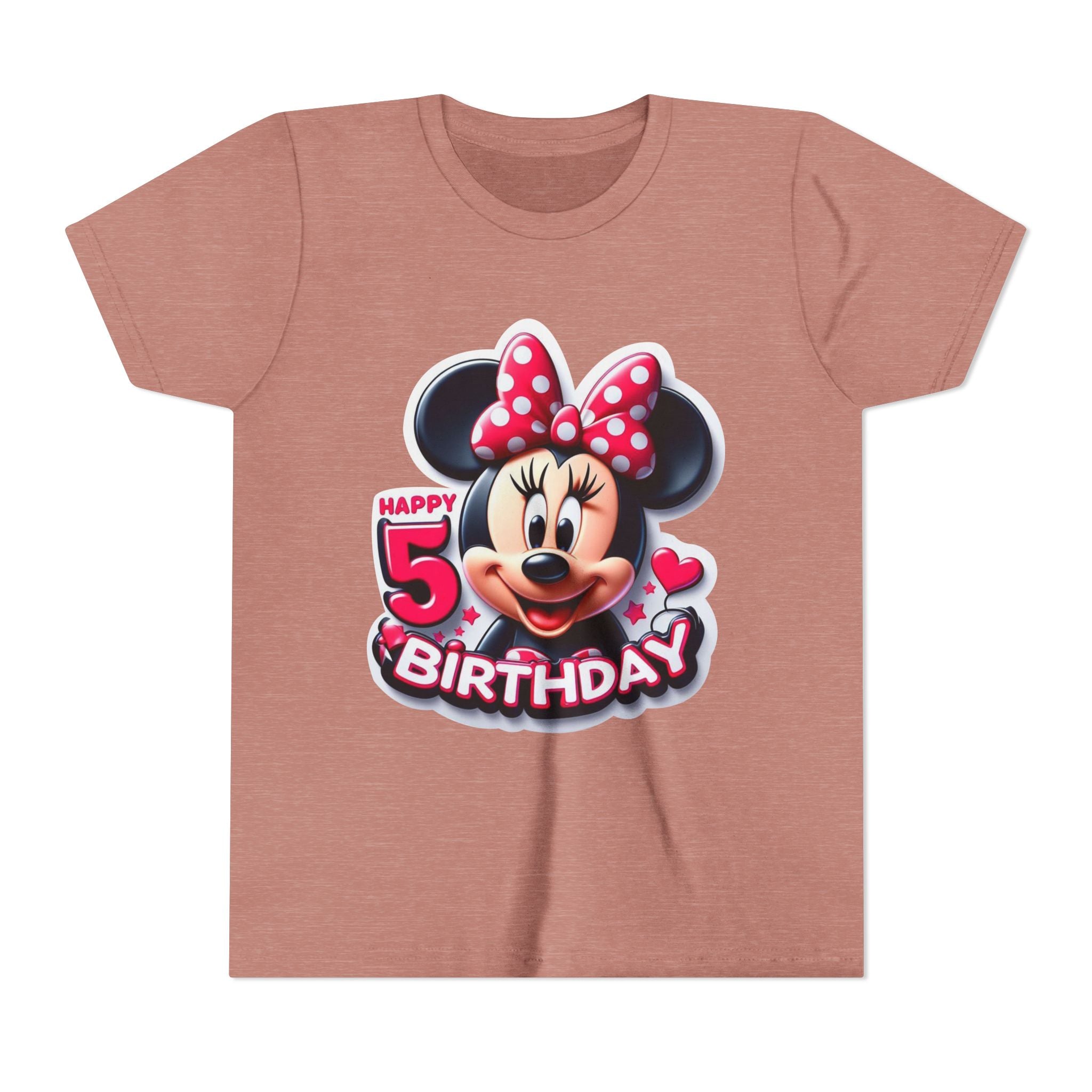Minnie Mouse Happy 5th Birthday Youth Tee