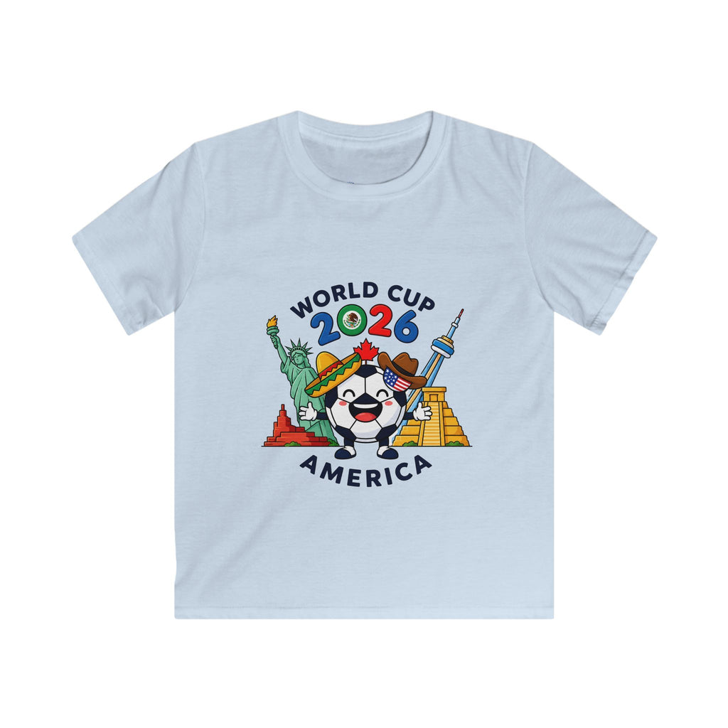 Kids Tee -  America Soccer Mascot & Landmarks