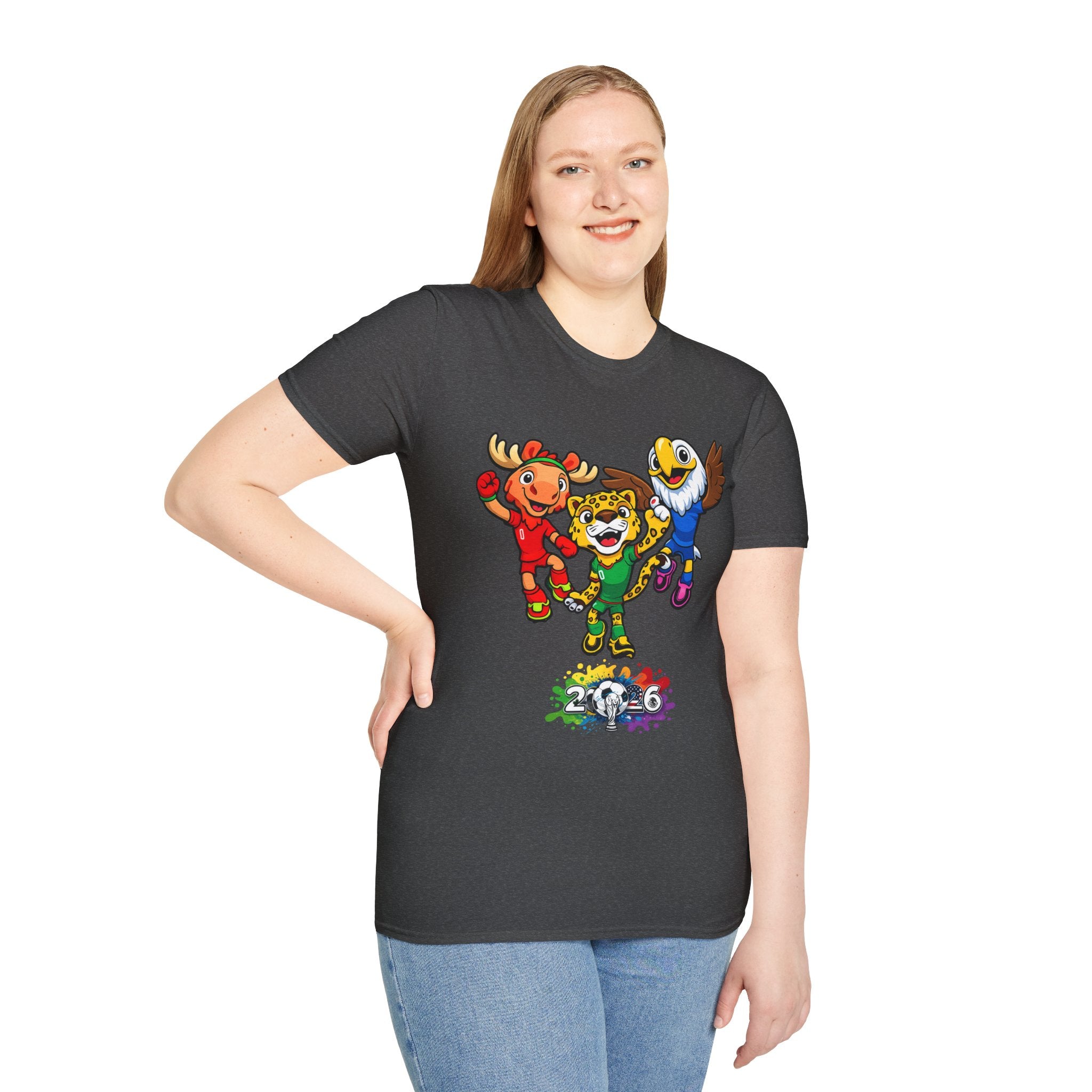 Kids Mascot Team T-Shirt — Cheerful Moose, Cheetah & Eagle Design