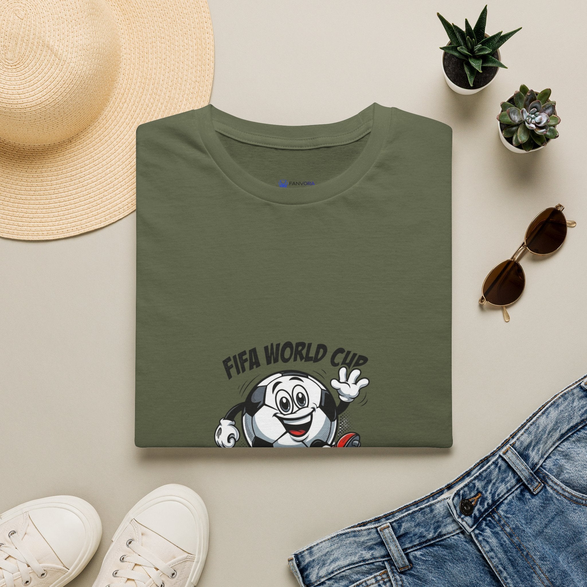 SPORTS comic style Cartoon Mascot T-Shirt — Championship Soccer Tee