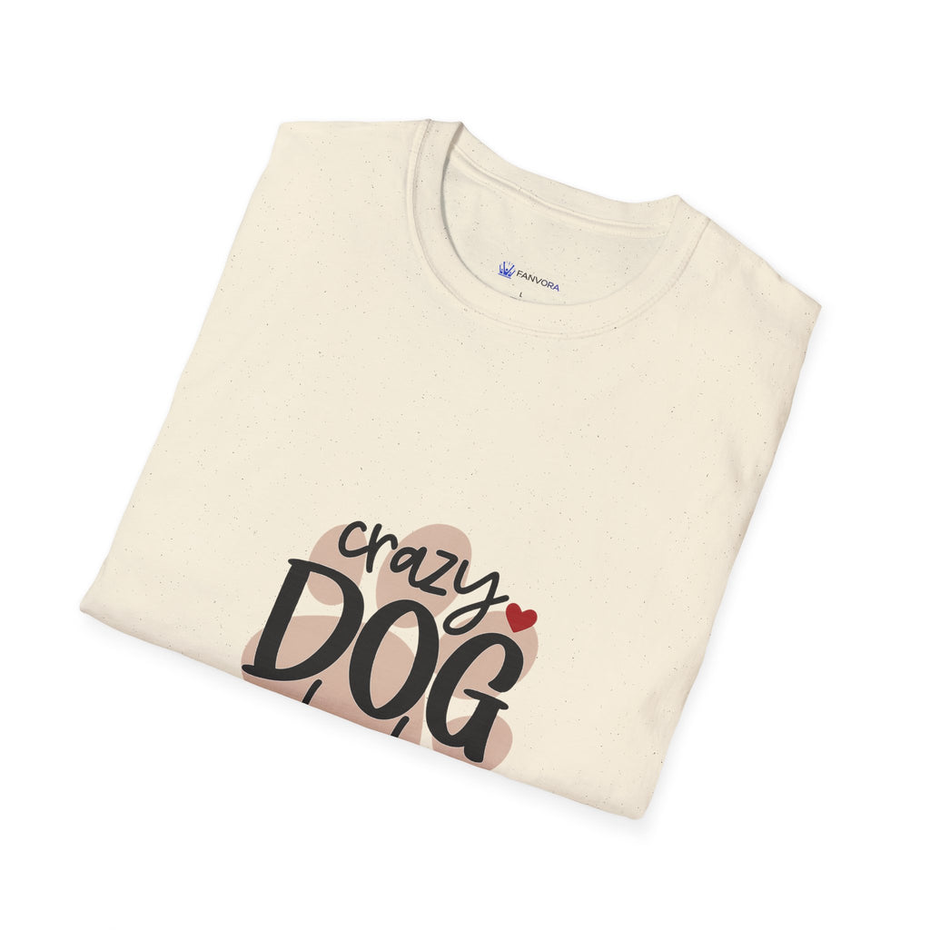 Crazy Dog Lady T-Shirt — Cute Paw Heart Graphic for Dog Lovers
