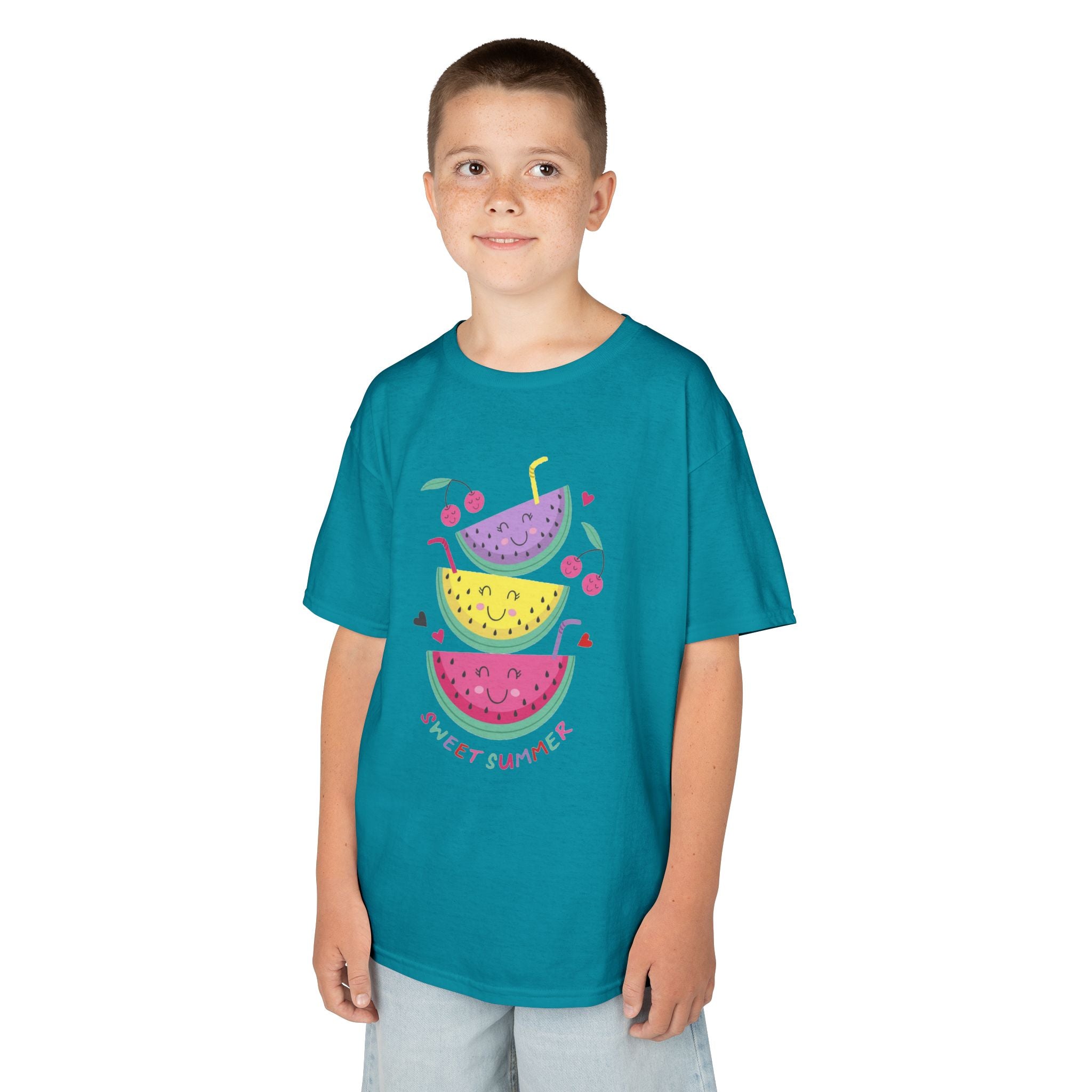 Kids T-Shirt — Cute Stacked Watermelon Illustration with "Sweet Things" Text