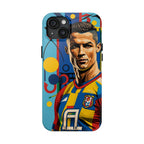Portugal  legend Pop Art Tough Phone Case — Colorful Soccer Legend Protective Cover.