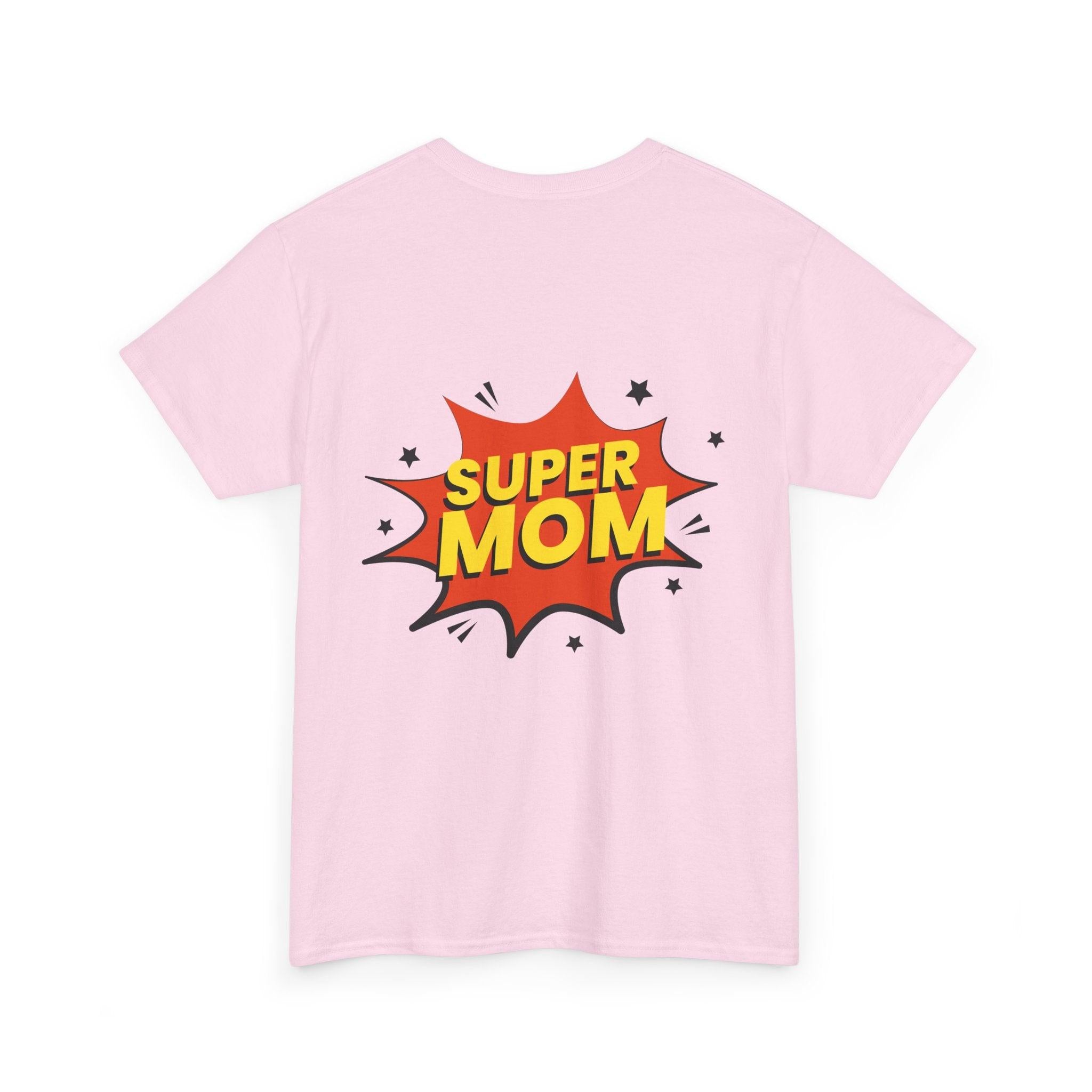 Mom Silhouette Sunset T-Shirt — "Super Mom" Graphic Tee for Mother's Day.