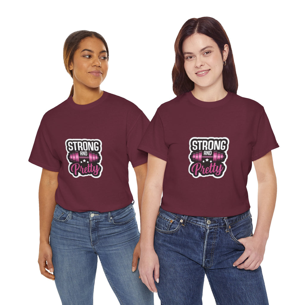 Strong and Pretty Tee — 'Strong and Pretty' Fitness Graphic T-Shirt