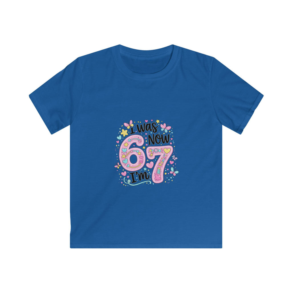 Kids Tee — ‘I Was 6 Now I’m 7’ Birthday Girl Cute Floral Design