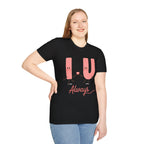 T-Shirt – Cute 'I  U Always' Kissing Letters Valentine's Tee