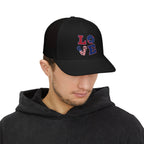 Patriotic LOVE USA flag trucker cap