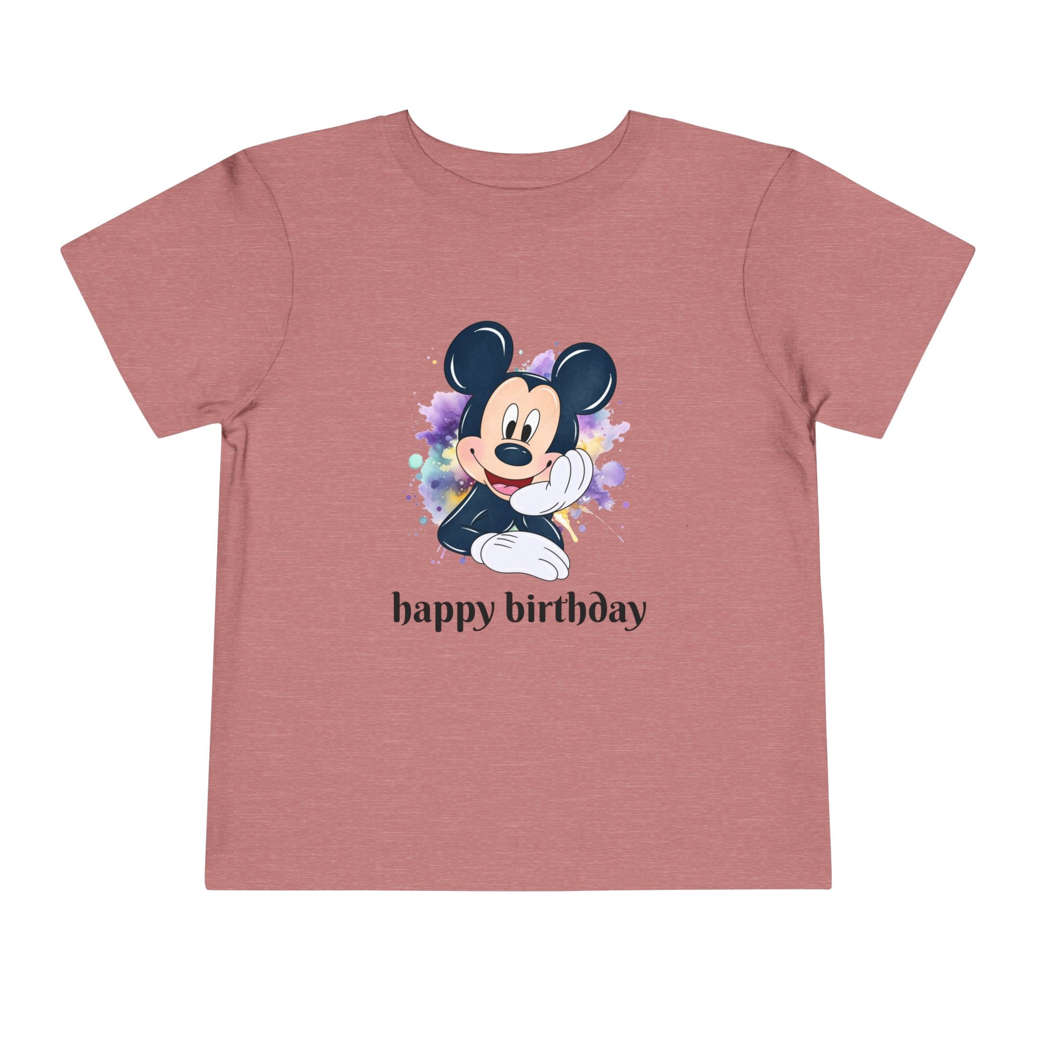 Toddler Tee — Cute Mickey "happy birthday" Birthday Shirt for Kids