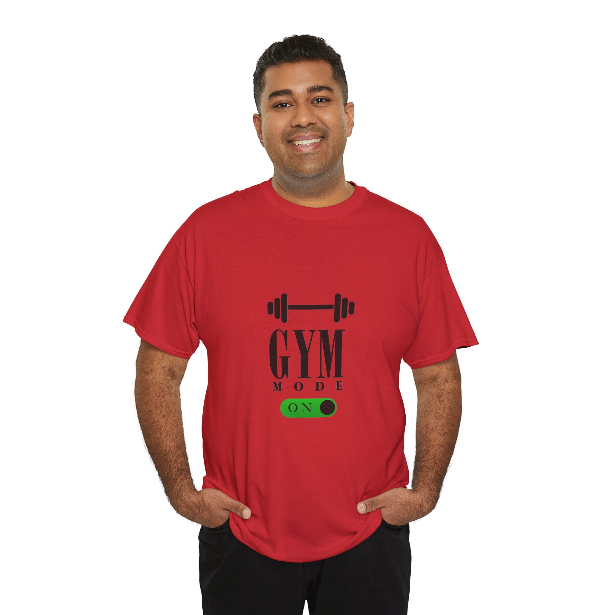 Gym Mode On T-Shirt — Workout Tee with Barbell Graphic