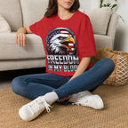 Patriotic Eagle T-Shirt — 'Freedom in My Blood' American Flag Tee design.