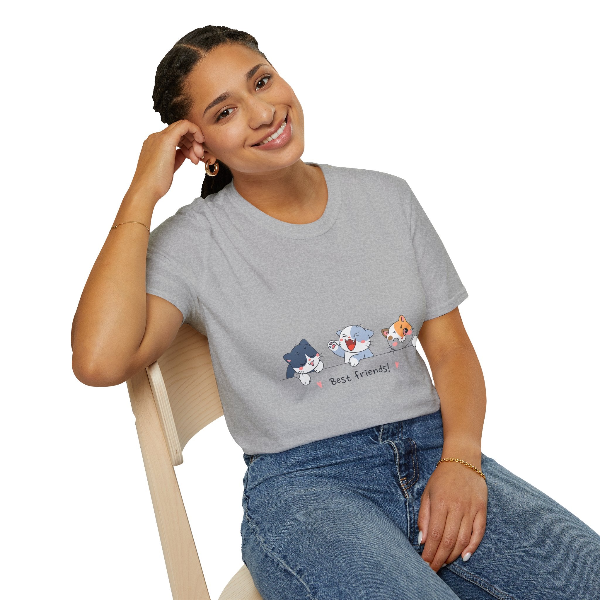Cute 'Best Friends' Trio Cat T-Shirt