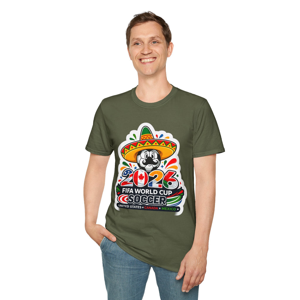Soccer 2026 Soccer T-Shirt — Colorful Sombrero Mascot Design